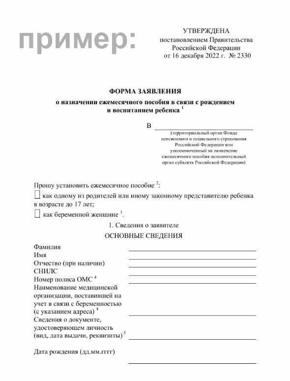 Как подать заявление на получение ежемесячного пособия