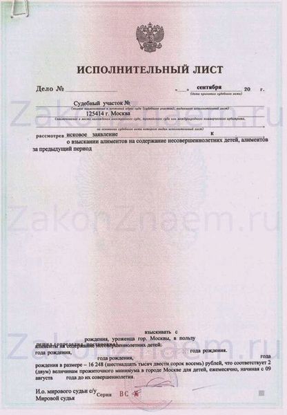 Что такое исполнительный документ