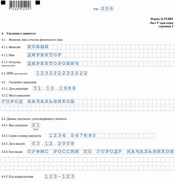 Оформление новых документов и регистрация изменений