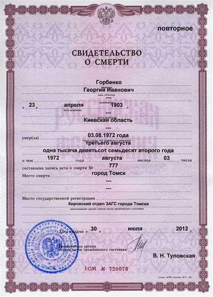 Как получить дубликат свидетельства о смерти?