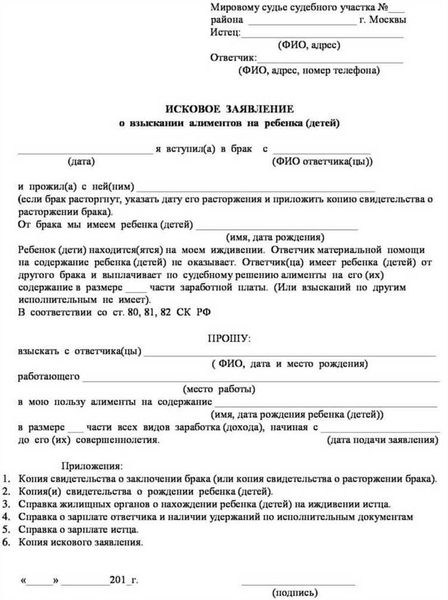 Встречное заявление (образец)