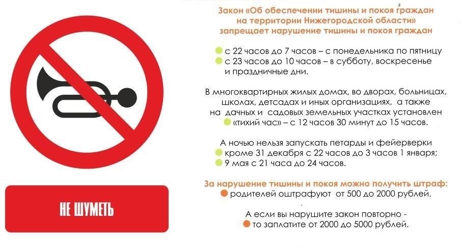 Положения Закона об обеспечении общественного спокойствия и тишины