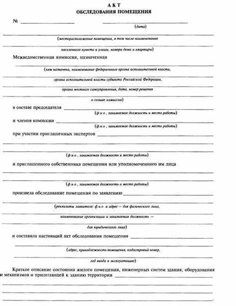 Шаблон акта обследования