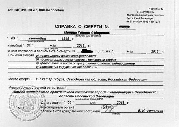 Как выдается свидетельство о смерти?