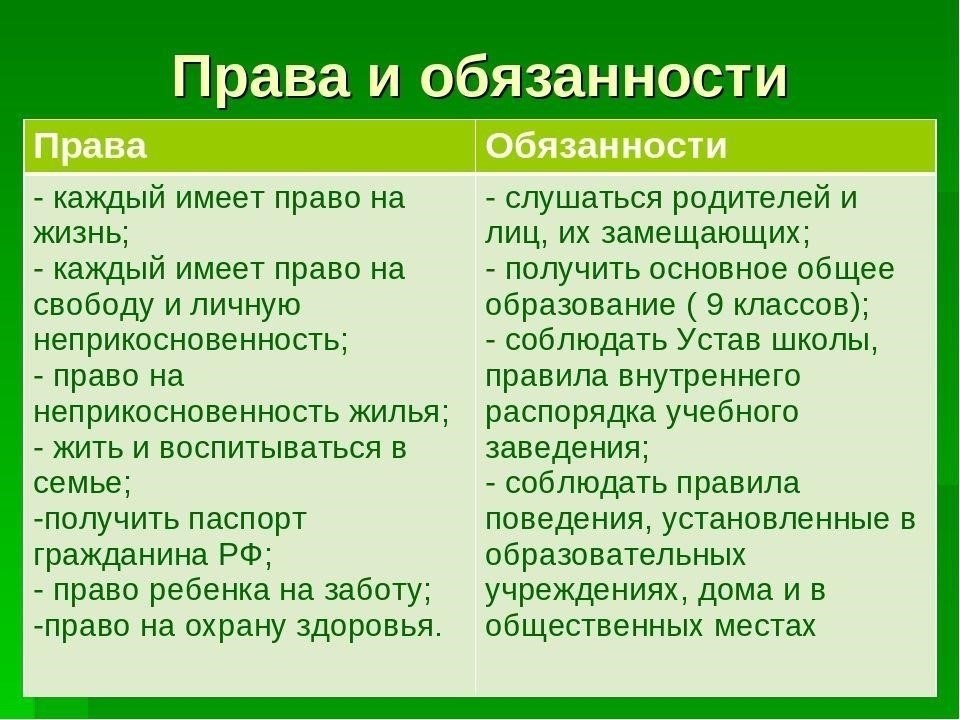 Укажите права и обязанности обеих сторон