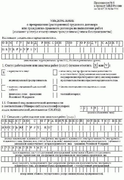 Обязанность работодателя уведомлять ГУВМ МВД о расторжении трудового договора с иностранным гражданином в 2026 году