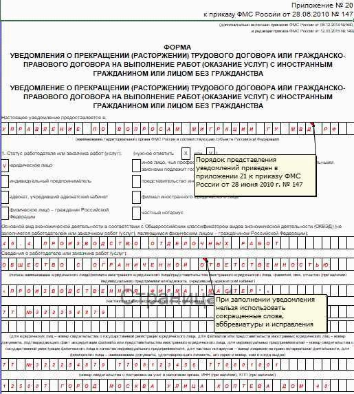 Требования законодательства об уведомлении о приеме на работу иностранных граждан ГУВМ МВД в 2026 году