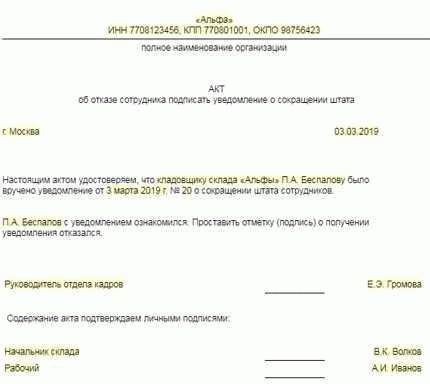 Утрата доверия как причина увольнения